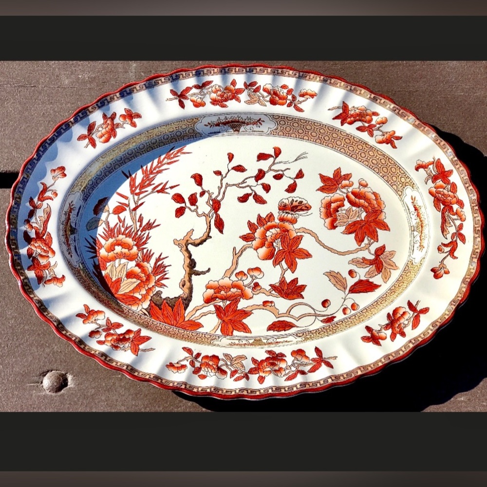 Vintage Spode Copeland INDIA TREE Scalloped Oval Serving Plate